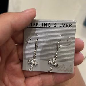 Sterling Silver cross earrings